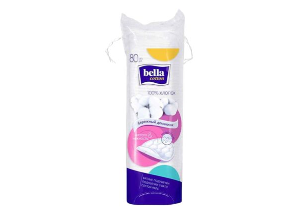 A package of Bella Cosmetic Pads 80's on a white background.