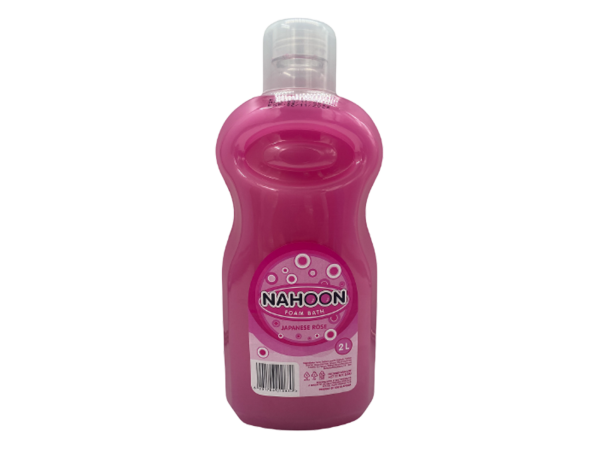 A bottle of pink liquid with a pink label.