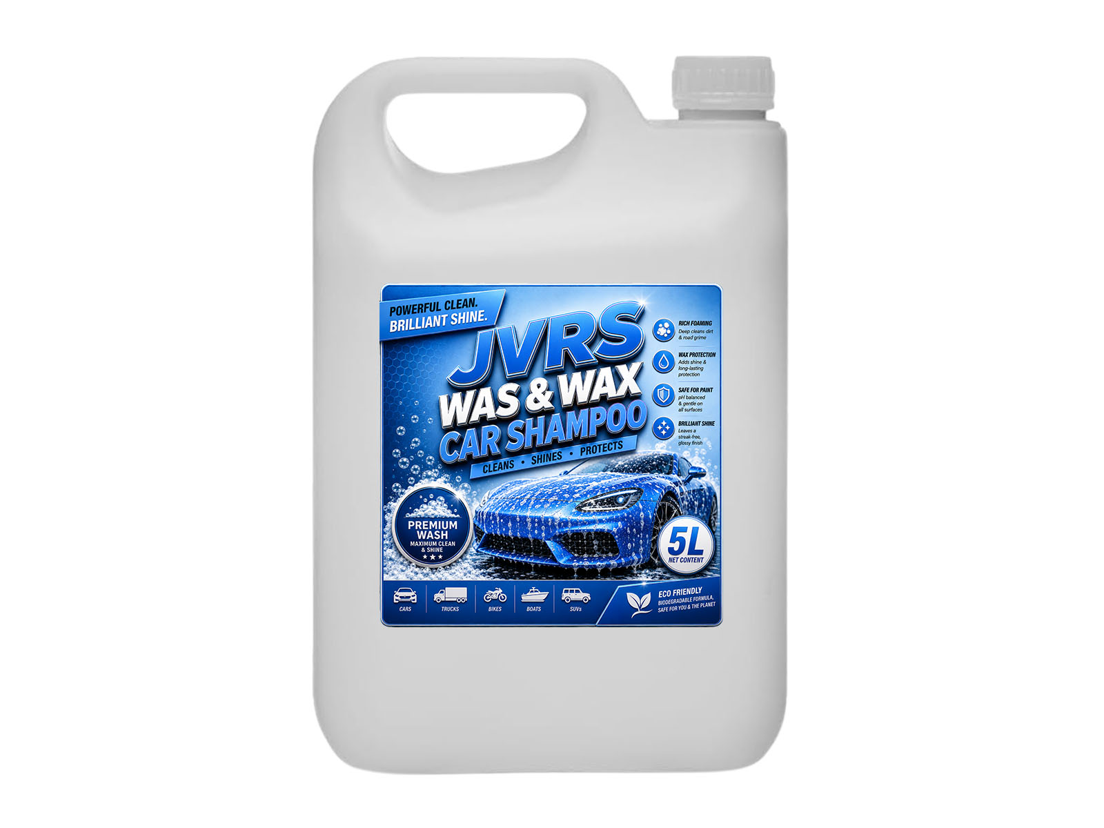 JVRS Was & Wax Car Shampoo 5lt